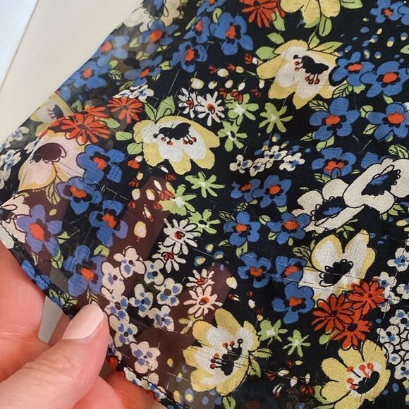 Suzi Chin for Maggy Boutique Black Floral Mini Dress Size 4 - Picture 14 of 14